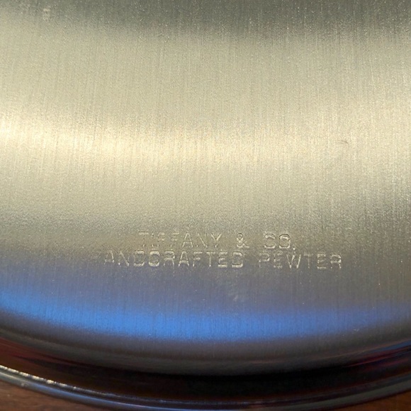 NWOT Tiffany & Co. 8” Round Pewter Tray - Picture 5 of 5